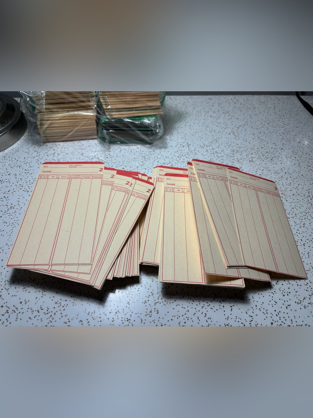 200pc vintage brand new time punch clock cards for ephemera or crafts